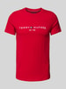 Tommy Hilfiger T-Shirt mit Label-Stitching Rot