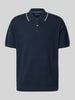 Christian Berg Men regular fit poloshirt met contrasterende bies Marineblauw