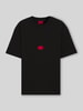 HUGO Relaxed fit T-shirt van katoenjersey, model 'DIVIS' Zwart