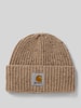 Carhartt Work In Progress Czapka beanie z detalem z logo Złamany biały