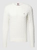 Tommy Hilfiger Strickpullover mit Zopfmuster Offwhite