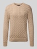Tommy Hilfiger Regular fit gebreide pullover van zuiver katoen Taupe