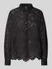 Pieces Regular fit blouse met lange mouwen van puur katoen, model 'VILDE' Zwart