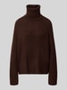 ICHI Strickpullover mit Rollkragen Modell 'KAMARA' Dunkelbraun