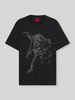 HUGO t-shirt o kroju regular fit z czystej bawełny model 'Daffilo' Czarny