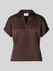 VILA regular fit blouse met V-hals model 'ENNA RAVENNA' Donkerbruin