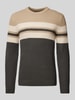 Jack & Jones Gebreide pullover met ronde hals, model 'SANDER' Beige