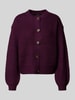 Vero Moda Relaxed fit gebreid jack met enkele knoopsluiting, model 'LEA' Bordeaux