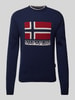 Napapijri Strickpullover mit Label-Print Modell 'SILVRETTA' Marine