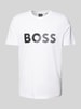 BOSS Green T-shirt met labelprint Wit