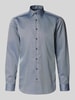Christian Berg Men Regular Fit Businesss-Hemd mit Kentkragen Jeansblau