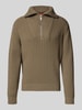 HUGO Regular Fit Troyer aus reiner Baumwolle Modell 'SRIGG' Taupe