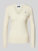 Polo Ralph Lauren Strickpullover aus Wolle-Kaschmir-Mix mit Zopfmuster Ecru