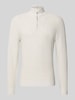 Christian Berg Men Strickpullover mit gerippten Abschlüssen Offwhite