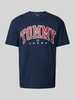 Tommy Jeans T-shirt met labelprint Marineblauw