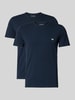 Emporio Armani T-Shirt mit Label-Print im 2er-Pack Dunkelblau