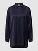 Milano Italy Overhemdblouse met verlengd rugpand. Marineblauw