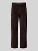 SELECTED HOMME Straight fit broek van corduroy, model 'MILES' Donkerbruin