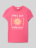 s.Oliver RED LABEL Loose Fit T-Shirt aus reiner Baumwolle Pink