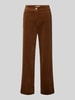 Christian Berg Woman Loose Fit Cordhose mit gelegten Falten Cognac