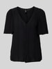 Vero Moda Comfort Fit Bluse mit Stoffknöpfen 'KANVA' Black