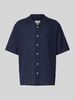 Redefined Rebel Regular fit vrijetijdsoverhemd met structuurmotief, model 'FELIX' Marineblauw