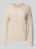 Tommy Hilfiger Gebreide pullover met ribboorden Beige