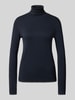 Liu Jo White Slim fit shirt met lange mouwen van viscosemix model 'MAGLIA CHIUSA' Donkerblauw