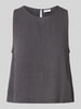 Jake*s Casual Loose Fit Crop Top aus Viskose-Leinen-Mix Dunkelgrau