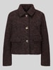 VERO MODA Zipperjack met goudkleurige sierknopen Chocoladebruin