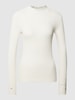 Patrizia Pepe Strickpullover mit Strutkurmuster Modell 'MAGLIA' Offwhite