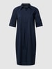 Betty Barclay Knielange jurk met platte kraag Marineblauw