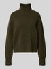 Samsøe Samsøe Strickpullover aus Woll-Mix mit Stehkragen Modell 'NOLA' Oliv Melange