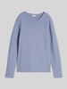 Tom Tailor Regular Fit Pullover mit gerippten Abschlüssen Hellblau
