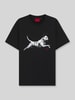 HUGO męski t-shirt o kroju regular fit z czystej bawełny Czarny