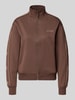 GUESS Activewear Relaxed Fit Sweatjacke aus elastischem Viskose-Mix Schoko
