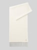 BOSS Sjaal van wol met logodetail Offwhite
