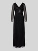 LACE & BEADS Abendkleid mit V-Ausschnitt Black