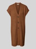 Christian Berg Woman Regular Fit Strickweste mit Woll-Anteil und V-Ausschnitt Cognac