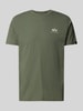 Alpha Industries T-shirt z nadrukiem z logo model ‘BASIC’ Zielony