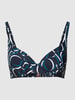 JOOP! BODYWEAR Bikini-Oberteil mit Allover-Muster Modell 'Marinha' Marineblau