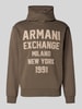Armani Exchange Hoodie mit Label-Stitchings Beige