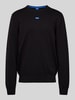 Hugo Blue Strickpullover mit Logo-Stitching Modell 'San Cosmo' Black