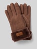 UGG Handschoenen van lamsleer met labeldetail Donkerbruin
