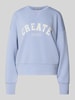 MOS MOSH Sweatshirt aus Viskose-Mix mit Rundhalsausschnitt Modell 'CELLI' Hellblau