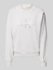 Calvin Klein Jeans Sweatshirt met labeldetail, model 'CHENILLE' Lichtgrijs gemêleerd