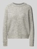 Selected Femme Strickpullover mit Rundhalsausschnitt Modell 'LULU' Hellgrau Melange