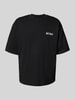 REVIEW T-Shirt mit überschnittenen Schultern Black
