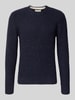 Tom Tailor Regular fit gebreide pullover van katoenmix  Marineblauw