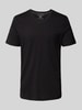 Christian Berg Men T-shirt met V-hals Zwart